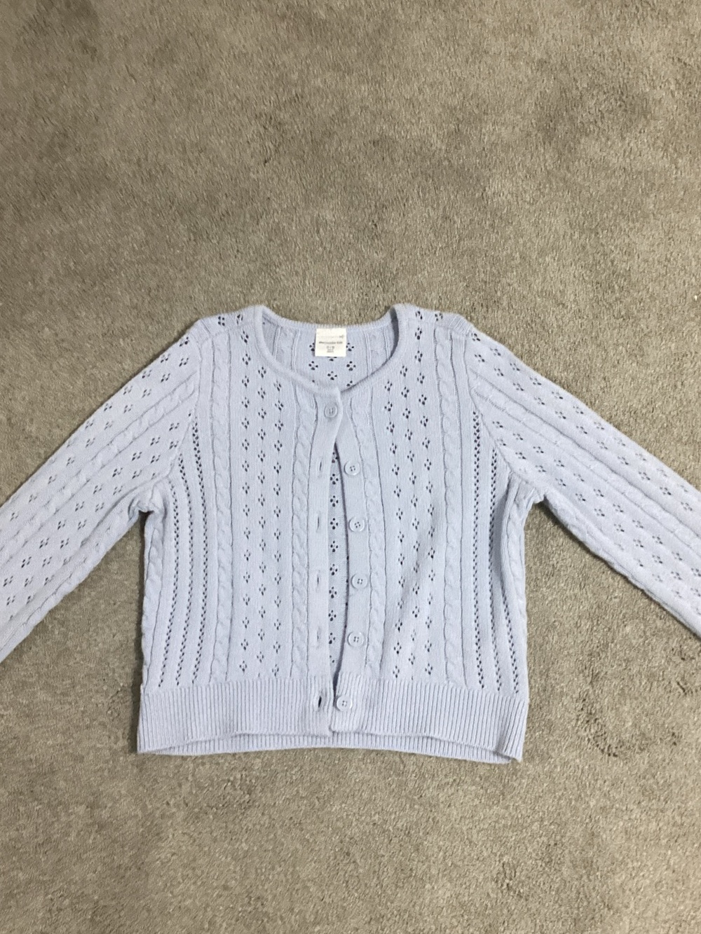 abercrombie kids Pale Blue Eyelet Knit Button Cardigan